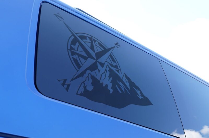 Compass & Mountains Decal