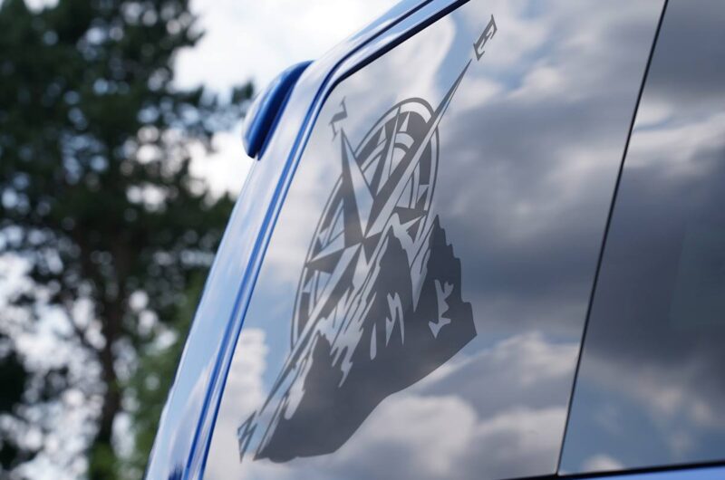 Compass & Mountains Decal 2