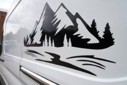 Mountain Range Decal From Rear