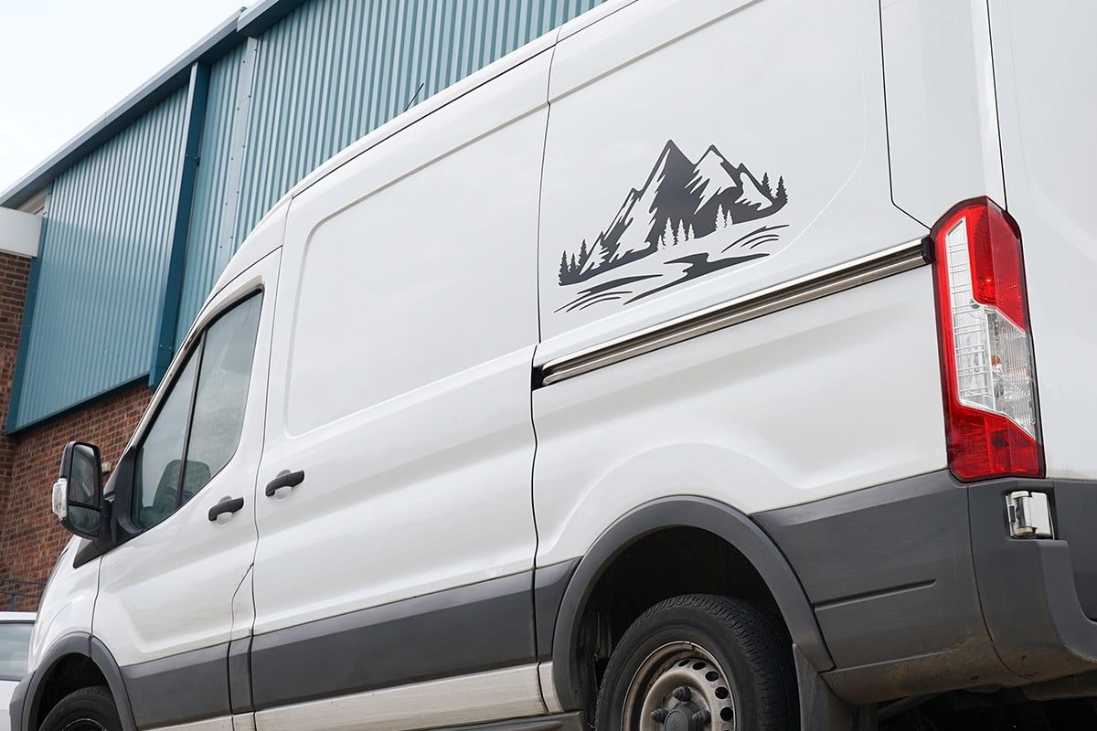 Mountain Range Decal Wide